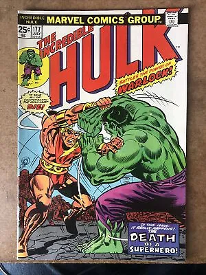 Buy Incredible Hulk #177. 1974. Death Of Adam Warlock. High Grade • 30£