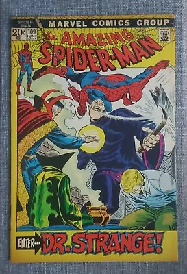 Buy Amazing Spider-Man #109 FN/VF  Doctor Strange! Gwen Stacy! Marvel 1972 • 32.17£