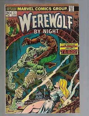 Buy 1974 Werewolf By Night #13 - Ploog - 1st Taboo And Topaz - Stored Since Purchase • 36.41£