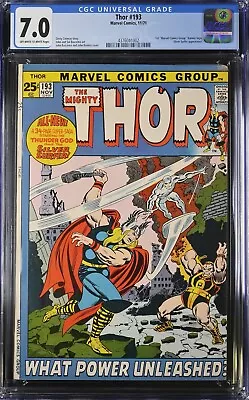 Buy Thor #193, Marvel (1971) CGC 7.0 (FN/VF) - 1st  Marvel Comics Group  Banner Logo • 71.45£