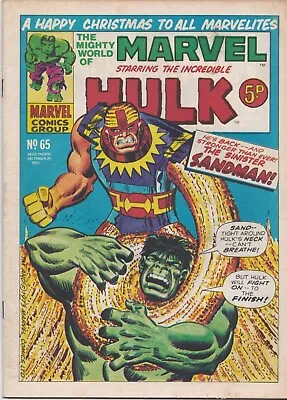 Buy The Mighty World Of Marvel Incredible Hulk #65 1974 FINE 6.0 Sandman • 3.50£