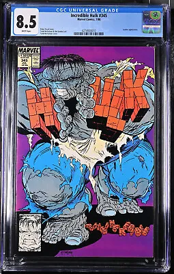 Buy Incredible Hulk #345 (1988) Classic Todd McFarlane Cover CGC 8.5 *White Pages* • 59.37£