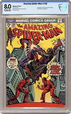 Buy Amazing Spider-Man #136 CBCS 8.0 1974 22-0F04F41-001 • 126.20£