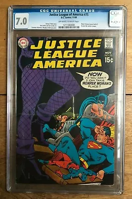 Buy  Justice League Of America #75 1969 1st Black Carnary CGC 7.0 1211380008 • 300£