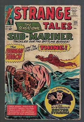 Buy MARVEL Strange Tales 125 Dr. Strange FF4 1964 VG 4.0 Thing Battle Sub Mariner • 38.99£