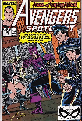 Buy AVENGERS SPOTLIGHT Vol. 1 #28 January 1990 MARVEL Comics - Hawkeye & Wonder Man • 21.77£