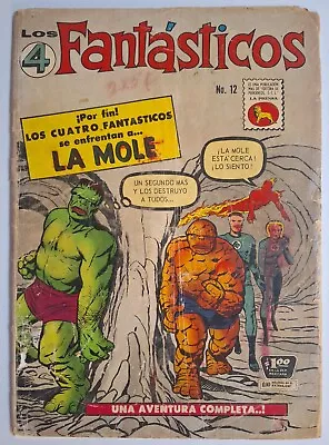 Buy Fantastic Four #12 1st Hulk Vs Thing Los 4 Fantasticos #12 La Prensa 1963 RARE!! • 959.93£