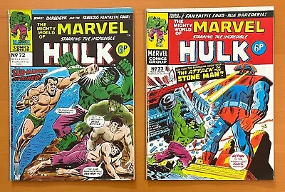 Buy Mighty World Of Marvel #72 & 73. RARE MARVEL UK 1974. 2 X FN+ Bronze Age Comics • 18.71£