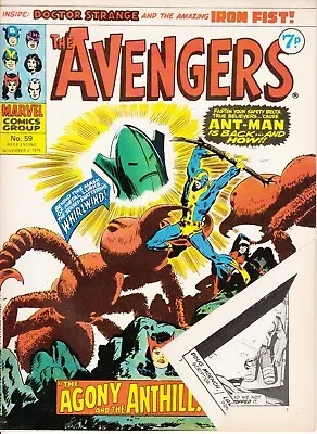 Buy Marvel UK, Avengers, #59, 1974,  Dr Strange, Ant-Man, Iron Fist • 2.30£
