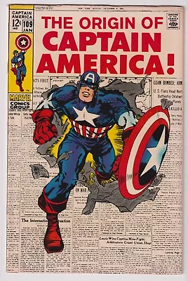 Buy 1969 Marvel Comics Captain America #109 In Vf+ Condition • 118.55£