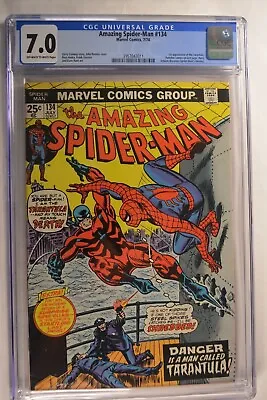 Buy Amazing Spider-Man #134 CGC 7.0 OW/W 1stTarantula, 2nd Punisher, Osborn, W/Stamp • 177.89£