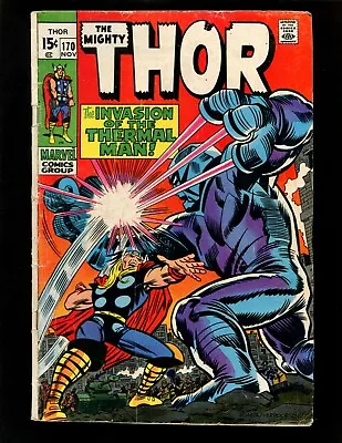 Buy Thor #170 VG+ Kirby Thermal Man Warriors Three Balder Loki Karnilla • 10.29£
