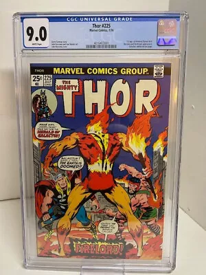 Buy Mighty Thor #225 CGC 9.0, White Pages, 1st Firelord Appearance, Galactus  (1974) • 215.87£
