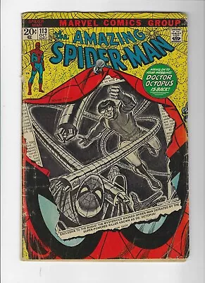 Buy Amazing Spider-Man #113 1st Appearance Of Hammerhead 1963 Series Marvel • 44.26£