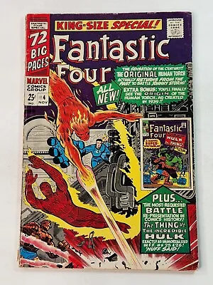 Buy Fantastic Four Annual 4 1st App G.A  Human Torch In S.A. 1st Quasimodo 1966 • 23.64£
