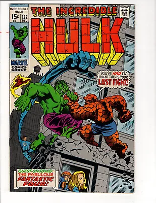 Buy Incredible Hulk #122 (Marvel COMICS 1969) VS Fantastic Four (KEY) • 38.43£
