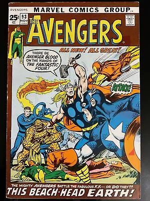 Buy AVENGERS #93 Marvel Comics 1971 Roy Thomas Neal Adams Silver Age Mid Grade • 27.67£