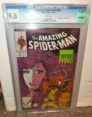 Buy Marvel Comics Amazing Spiderman 9.6 CGC 309 White Pages 1988 Styx Stone 1st  • 79.99£