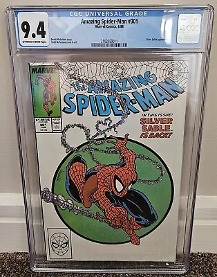 Buy Amazing Spider-Man #301 CGC 9.4 (1988) Classic Todd McFarlane Cover Marvel NM • 102.70£