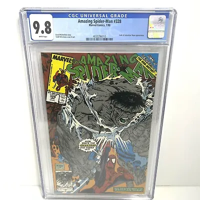 Buy AMAZING SPIDER-MAN #328 CGC 9.8 White Pages Todd McFarlane Cover Art Marvel 1990 • 185.29£