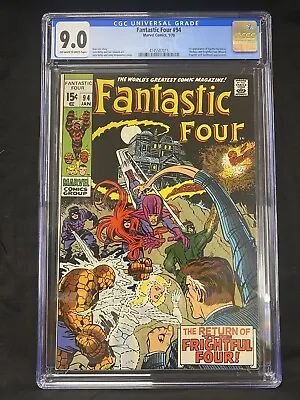 Buy Fantastic Four #94 Cgc 9.0 Owwp 1st Agatha Harkness Lee/kirby/sinnott • 315.49£