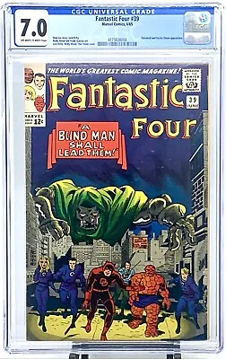 Buy FANTASTIC FOUR #39 CGC 7.0 OW-W Marvel 1965 Doctor Doom Stan Lee Jack Kirby • 233.21£