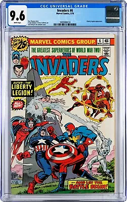Buy Invaders #6 CGC 9.6 (May 1976, Marvel) Jack Kirby Cover, 2nd Liberty Legion App. • 87.23£