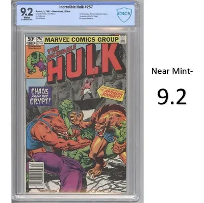 Buy Incredible Hulk #257 -Key & 1st Apps Of War-Wagon & A. Qamar -CBCS 9.2 -New Slab • 58.36£