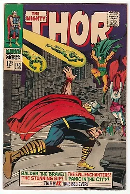 Buy Thor #143 Aug 1967 F/VF 7.0 Marvel Comics 1st App Enchanters, Magnir, Forsung • 87.28£