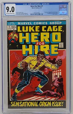 Buy Hero For Hire #1 ~ Marvel 1972 ~ Cgc 9.0 ~ 1st Luke Cage • 810.73£