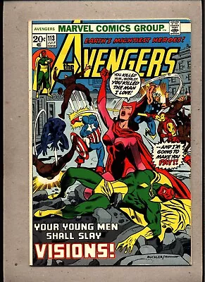 Buy Avengers #113_july 1973_f/vf_ Young Men Shall Slay Visions _bronze Age Marvel! • 1.70£