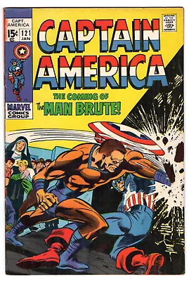 Buy Captain America #121 January 1970 Marvel Comics VF+ 1st Appearance Man-Brute • 27.62£