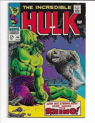 Buy Incredible Hulk 104 - Vg+ 4.5 - Rhino - Betty Ross - Thunderbolt Ross (1968) • 47.44£