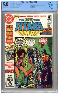 Buy New Teen Titans # 16  CBCS  9.8  NMMT  2/82   Off White/wht Pgs  1st App. Of Cap • 144.77£