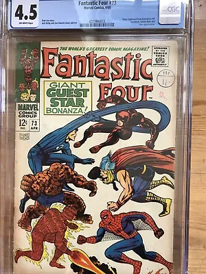 Buy Fantastic Four No.73 CGC 4.5 Spider-Man Daredevil Thor App Marvel Comics 1968 • 100£