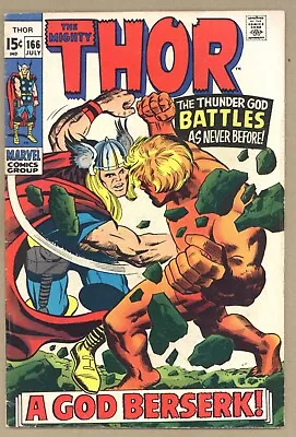 Buy Thor 166 (VGF) Jack Kirby 2nd HIM ADAM WARLOCK + Battle! 1969 Marvel Comics X831 • 39.97£