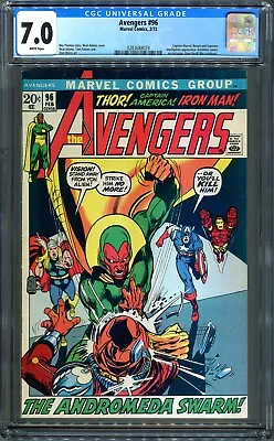 Buy Avengers #96 (Marvel 1972) CGC. 7.0 White! Vision And Annihilus! • 59.58£