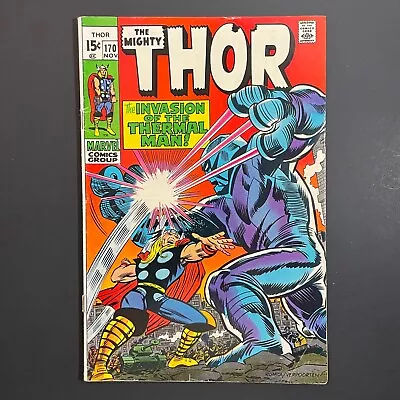Buy Thor 170 2nd Thermal Man Silver Age Marvel 1969 Stan Lee Jack Kirby Loki Romita • 23.71£