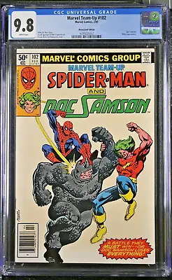 Buy Marvel Team-Up #102 NEWSSTAND CGC 9.8 Spider-Man Doc Samson Frank Miller 1981 WP • 219.66£