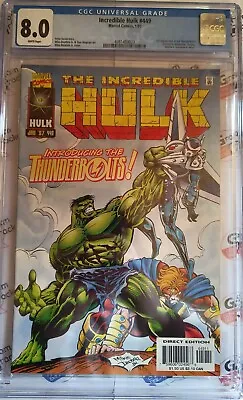 Buy Incredible Hulk #449 CGC 8.0 1st Appearance Of Thunderbolts! • 80.42£