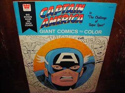Buy Vintage Captain America Giant Comic To Color 15 X11  Rare Marvel Avenger Vf 1976 • 27.96£