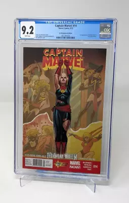 Buy NEWSSTAND Captain Marvel #14 CGC 9.2 Marvel Comics 2013 • 281.10£