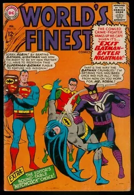Buy DC Comics WORLD'S FINEST #155 Superman Batman Robin Nightman FN 6.0 • 11.95£