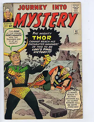 Buy Journey Into Mystery #92 Marvel 1963 The Day Loki Stole Thor's Magic Hammer ! • 278.05£