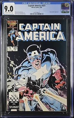 Buy CAPTAIN AMERICA #321 (1986) CGC 9.0 VF/NM🇺🇸Iconic Mike Zeck Cover🇺🇸OW/W Pgs • 35.94£