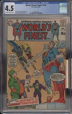 Buy World's Finest Comics #190 - Cgc 4.5 - Lex Luthor - Superman - Batman - Robin • 91.68£