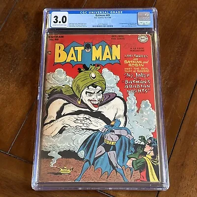 Buy Batman #49 (1948) - 1st Mad Hatter! 1st Vicki Vale! Joker! - CGC 3.0 • 1,504£