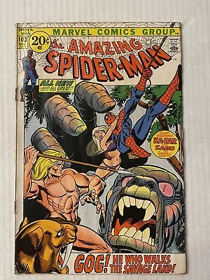 Buy Amazing Spider-Man #103 1st  Gog! Ka-Zar! Marvel 1971 Kraven Appearance! • 26.82£