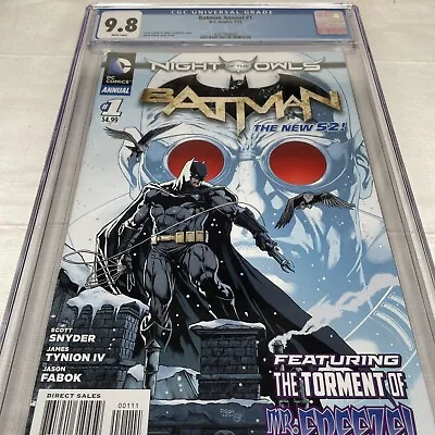 Buy Batman Annual #1 (2012) CGC 9.8 White Pages Fabok Snyder Mr. Freeze Origin DC • 77.27£