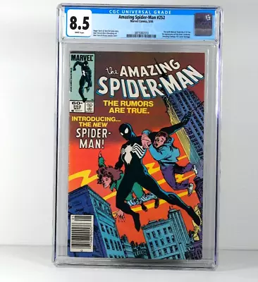 Buy AMAZING SPIDER-MAN #252  CGC 8.5  1st BLACK COSTUME!  White Pages  Key Issue! • 151.80£